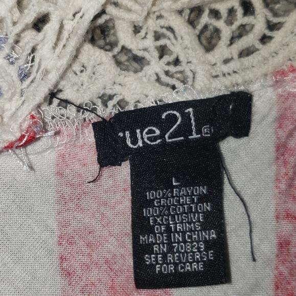 Rue21| Patriotic American Flag Tie Front Tank Top - Picture 4 of 5